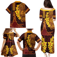 Hawaii Volcano Family Matching Puletasi and Hawaiian Shirt Polynesian and Kakau Pattern LT03 - Polynesian Pride