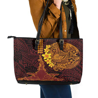 Hawaii Volcano Leather Tote Bag Polynesian and Kakau Pattern LT03 - Polynesian Pride