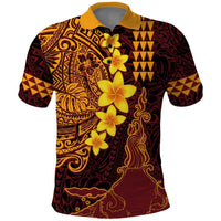 Hawaii Volcano Polo Shirt Polynesian and Kakau Pattern LT03 Red - Polynesian Pride