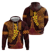 Hawaii Volcano Zip Hoodie Polynesian and Kakau Pattern
