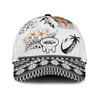 Fijian Traditional Culture Classic Cap Tapa Tribal Tattoos LT03 Universal Fit White - Polynesian Pride