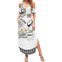 Fijian Traditional Culture Family Matching Summer Maxi Dress and Hawaiian Shirt Tapa Tribal Tattoos - Polynesian Pride