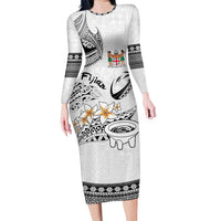 Fijian Traditional Culture Long Sleeve Bodycon Dress Tapa Tribal Tattoos - Polynesian Pride