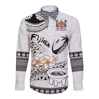 Fijian Traditional Culture Long Sleeve Button Shirt Tapa Tribal Tattoos - Polynesian Pride