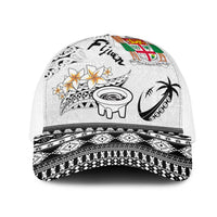 Fijian Traditional Culture Mesh Trucker Cap Tapa Tribal Tattoos LT03 One Size White White - Polynesian Pride