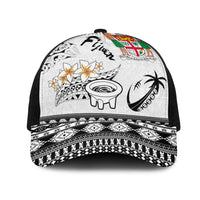 Fijian Traditional Culture Mesh Trucker Cap Tapa Tribal Tattoos LT03 One Size Black White - Polynesian Pride