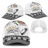 Fijian Traditional Culture Mesh Trucker Cap Tapa Tribal Tattoos LT03 - Polynesian Pride