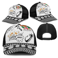 Fijian Traditional Culture Mesh Trucker Cap Tapa Tribal Tattoos LT03 - Polynesian Pride