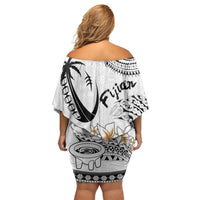 Fijian Traditional Culture Off Shoulder Short Dress Tapa Tribal Tattoos - Polynesian Pride