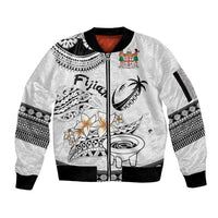 Fijian Traditional Culture Sleeve Zip Bomber Jacket Tapa Tribal Tattoos - Polynesian Pride