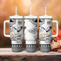 Fijian Traditional Culture Tumbler With Handle Tapa Tribal Tattoos - Polynesian Pride