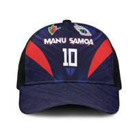 Custom Rugby Samoa Baseball Net Cap Siva Tau Spirit Sporty Vibes LT03 One Size Black Navy - Polynesian Pride