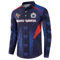 Custom Rugby Samoa Button Sweatshirt Siva Tau Spirit Sporty Vibes LT03 - Polynesian Pride
