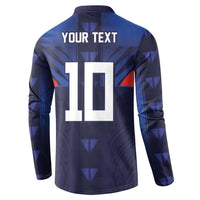 Custom Rugby Samoa Button Sweatshirt Siva Tau Spirit Sporty Vibes LT03 - Polynesian Pride
