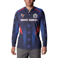 Custom Rugby Samoa Button Sweatshirt Siva Tau Spirit Sporty Vibes LT03 - Polynesian Pride