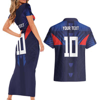 Custom Rugby Samoa Couples Matching Short Sleeve Bodycon Dress and Hawaiian Shirt Siva Tau Spirit Sporty Vibes - Polynesian Pride