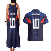 Custom Rugby Samoa Couples Matching Tank Maxi Dress and Hawaiian Shirt Siva Tau Spirit Sporty Vibes - Polynesian Pride