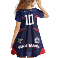 Custom Rugby Samoa Family Matching Off Shoulder Short Dress and Hawaiian Shirt Siva Tau Spirit Sporty Vibes - Polynesian Pride
