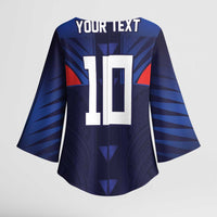 Custom Rugby Samoa Kimono Sleeve Blouse Siva Tau Spirit Sporty Vibes LT03 - Polynesian Pride