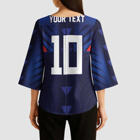Custom Rugby Samoa Kimono Sleeve Blouse Siva Tau Spirit Sporty Vibes LT03 - Polynesian Pride