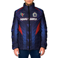 Custom Rugby Samoa Padded Jacket Siva Tau Spirit Sporty Vibes LT03 Men Navy - Polynesian Pride