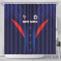 Rugby Samoa Shower Curtain Siva Tau Spirit Sporty Vibes - Polynesian Pride