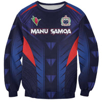 Custom Rugby Samoa Sweatshirt Siva Tau Spirit Sporty Vibes LT03 Unisex Navy - Polynesian Pride