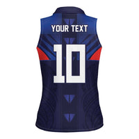 Custom Rugby Samoa Women Sleeveless Polo Shirt Siva Tau Spirit Sporty Vibes - Polynesian Pride