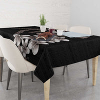 Hawaiian Tropical Flowers and Maile Pikake Tablecloth Polynesian Tribal Pattern Grayscale Mode LT03 - Polynesian Pride