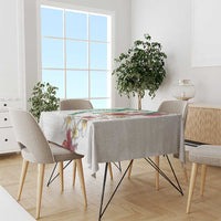 Hawaiian Tropical Flowers and Maile Pikake Tablecloth Polynesian Tribal Pattern White Color LT03 - Polynesian Pride