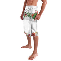 Hawaiian Tropical Flowers and Tribal Polynesian Tattoo Lavalava White Color LT03 - Polynesian Pride