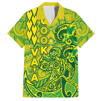 Cook Islands Va'a Polynesian Art Tattoo Hawaiian Shirt National Color LT03 Green - Yellow - Polynesian Pride