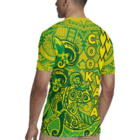 Cook Islands Va'a Polynesian Art Tattoo Rugby Jersey National Color LT03 - Polynesian Pride