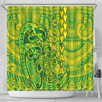 Cook Islands Vaa Polynesian Art Tattoo Shower Curtain National Color