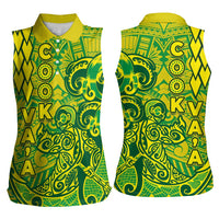 Cook Islands Vaa Polynesian Art Tattoo Women Sleeveless Polo Shirt National Color