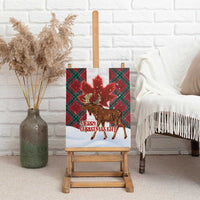 Canadian Christmas - Moose and Maple Retro Style Canvas Wall Art LT03 - Polynesian Pride