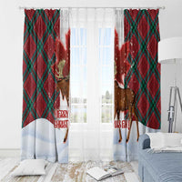 Canadian Christmas - Moose and Maple Retro Style Window Curtain LT03 - Polynesian Pride