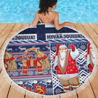 Yule Goat Joulupukki Finnish Christmas Beach Blanket Scandinavian Pattern LT03 - Polynesian Pride