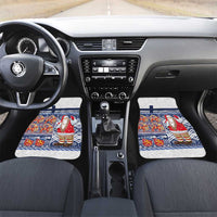 Yule Goat Joulupukki Finnish Christmas Car Mats Scandinavian Pattern LT03 Set 2pcs - Front Blue - Polynesian Pride