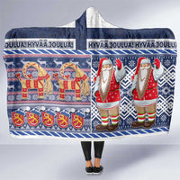 Yule Goat Joulupukki Finnish Christmas Hooded Blanket Scandinavian Pattern LT03 One Size Blue - Polynesian Pride