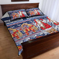 Yule Goat Joulupukki Finnish Christmas Quilt Bed Set Scandinavian Pattern LT03 - Polynesian Pride
