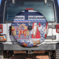 Yule Goat Joulupukki Finnish Christmas Spare Tire Cover Scandinavian Pattern LT03 Blue - Polynesian Pride