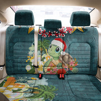 Hawaii Honu Mele Kalikimaka Back Car Seat Cover Santa Tropical Flower Aloha Summer Turquoise Version LT03 - Polynesian Pride