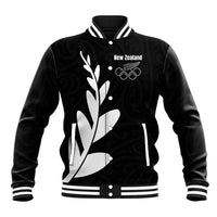 Personalised New Zealand Canoeing Special Jersey Baseball Jacket LT03 Unisex Black - Polynesian Pride