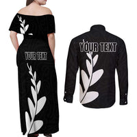 Personalised New Zealand Canoeing Special Jersey Couples Matching Off Shoulder Maxi Dress and Long Sleeve Button Shirt