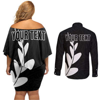 Personalised New Zealand Canoeing Special Jersey Couples Matching Off Shoulder Short Dress and Long Sleeve Button Shirt