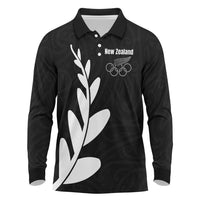 Personalised New Zealand Canoeing Special Jersey Long Sleeve Polo Shirt
