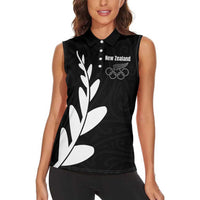 Personalised New Zealand Canoeing Special Jersey Women Sleeveless Polo Shirt