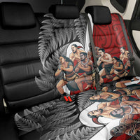 New Zealand Te Matatini Back Car Seat Cover Kapa Haka and Silver Fern - Maori Art Pattern