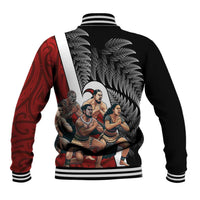 New Zealand Te Matatini Baseball Jacket Kapa Haka and Silver Fern - Maori Art Pattern LT03 - Polynesian Pride
